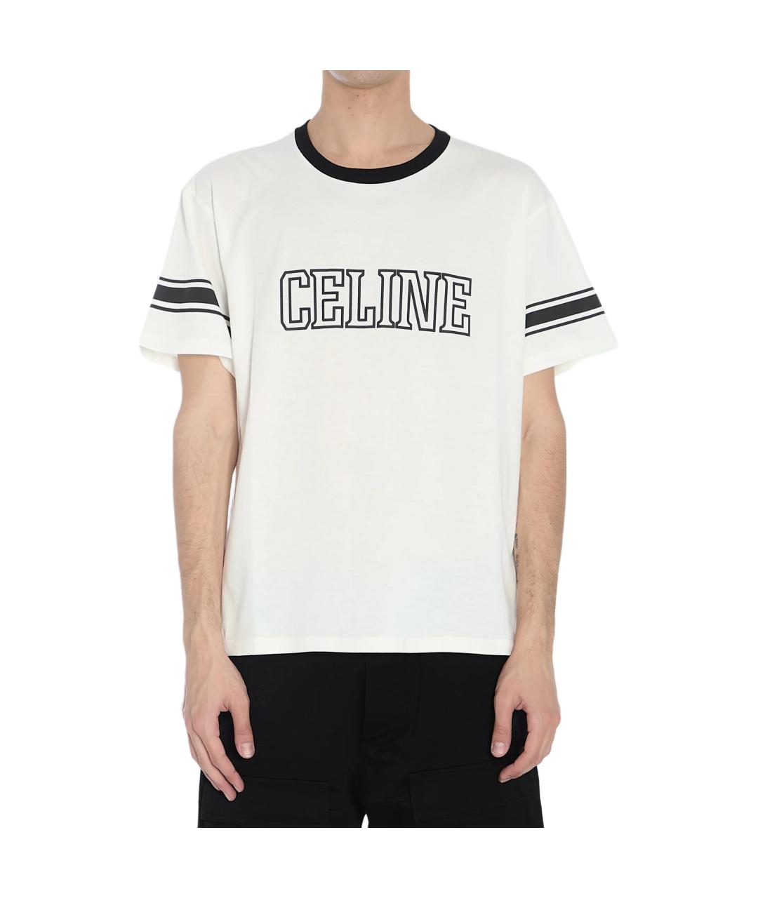 CELINE Черная хлопковая футболка, фото 4