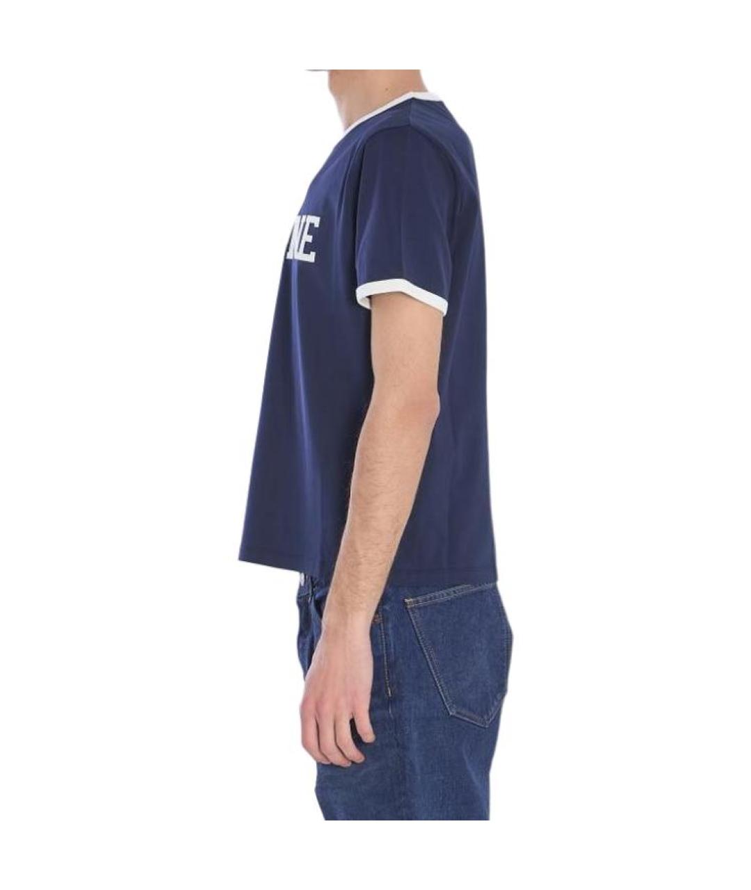 CELINE Темно-синяя хлопковая футболка, фото 5