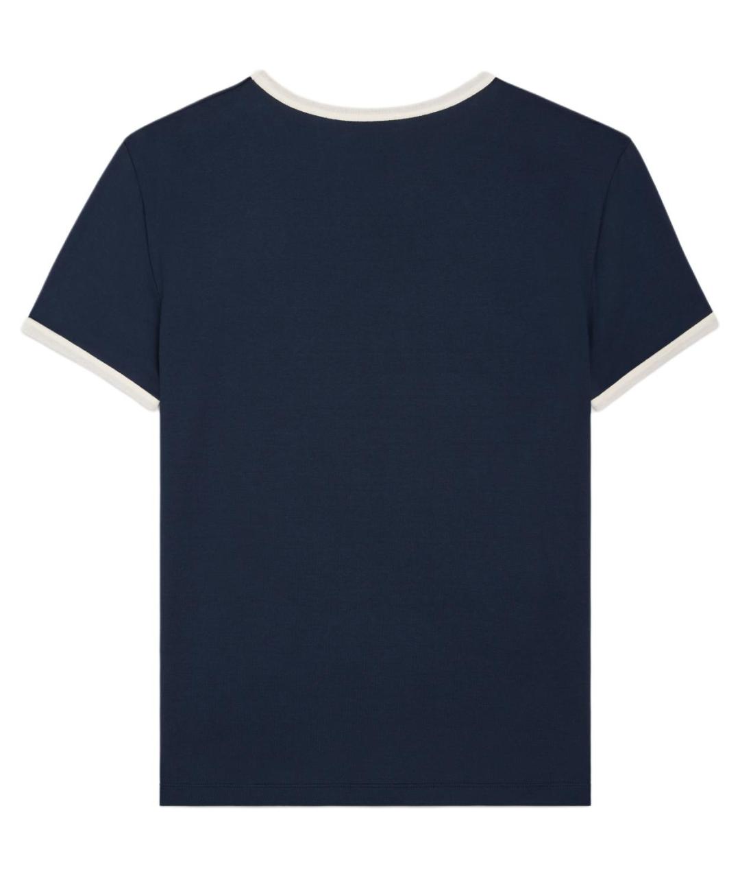 CELINE Темно-синяя хлопковая футболка, фото 2