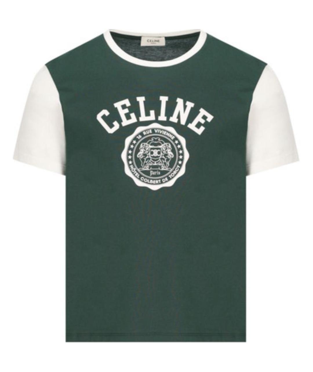 CELINE Зеленая хлопковая футболка, фото 1