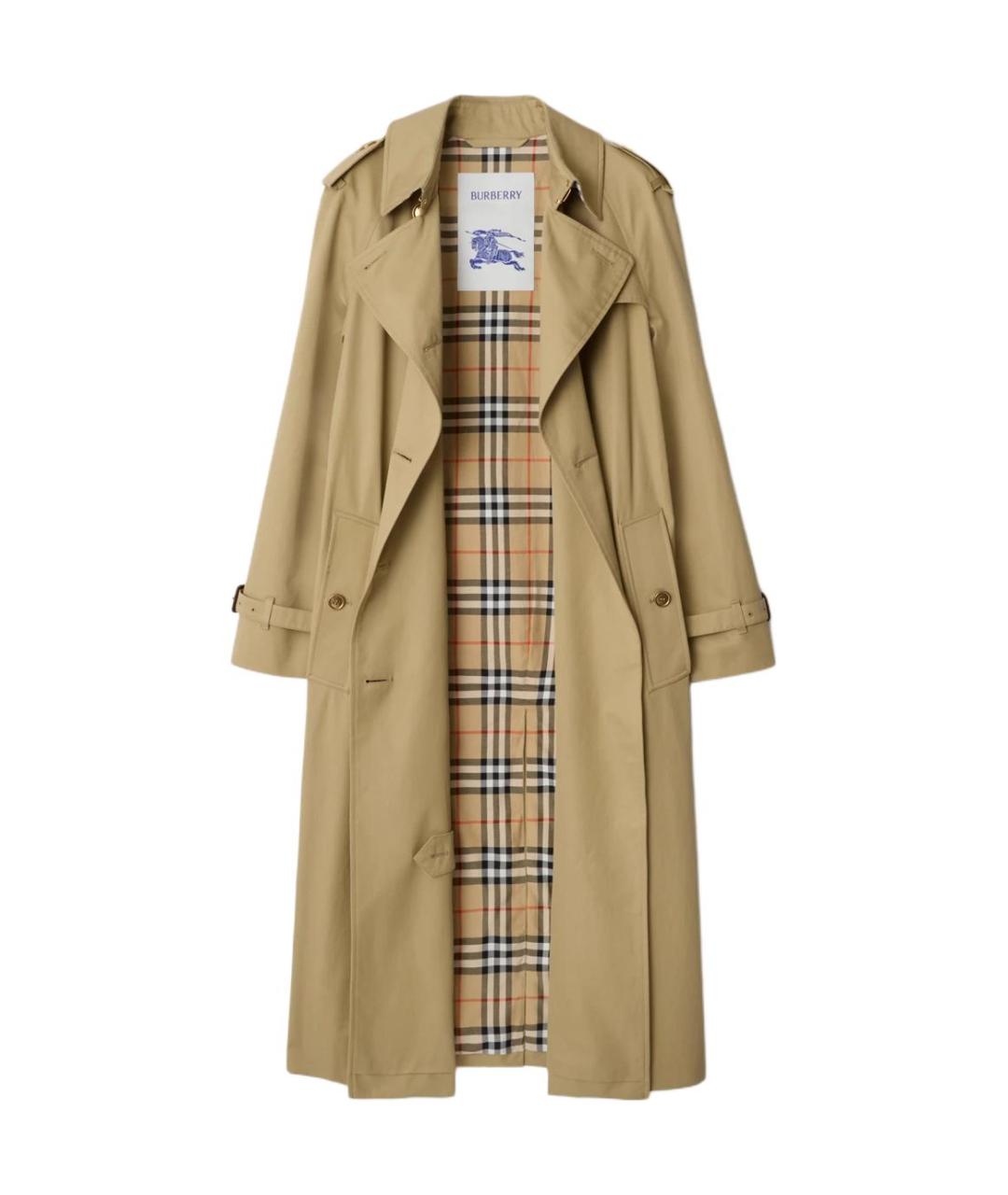 BURBERRY Хаки хлопковый тренч/плащ, фото 2