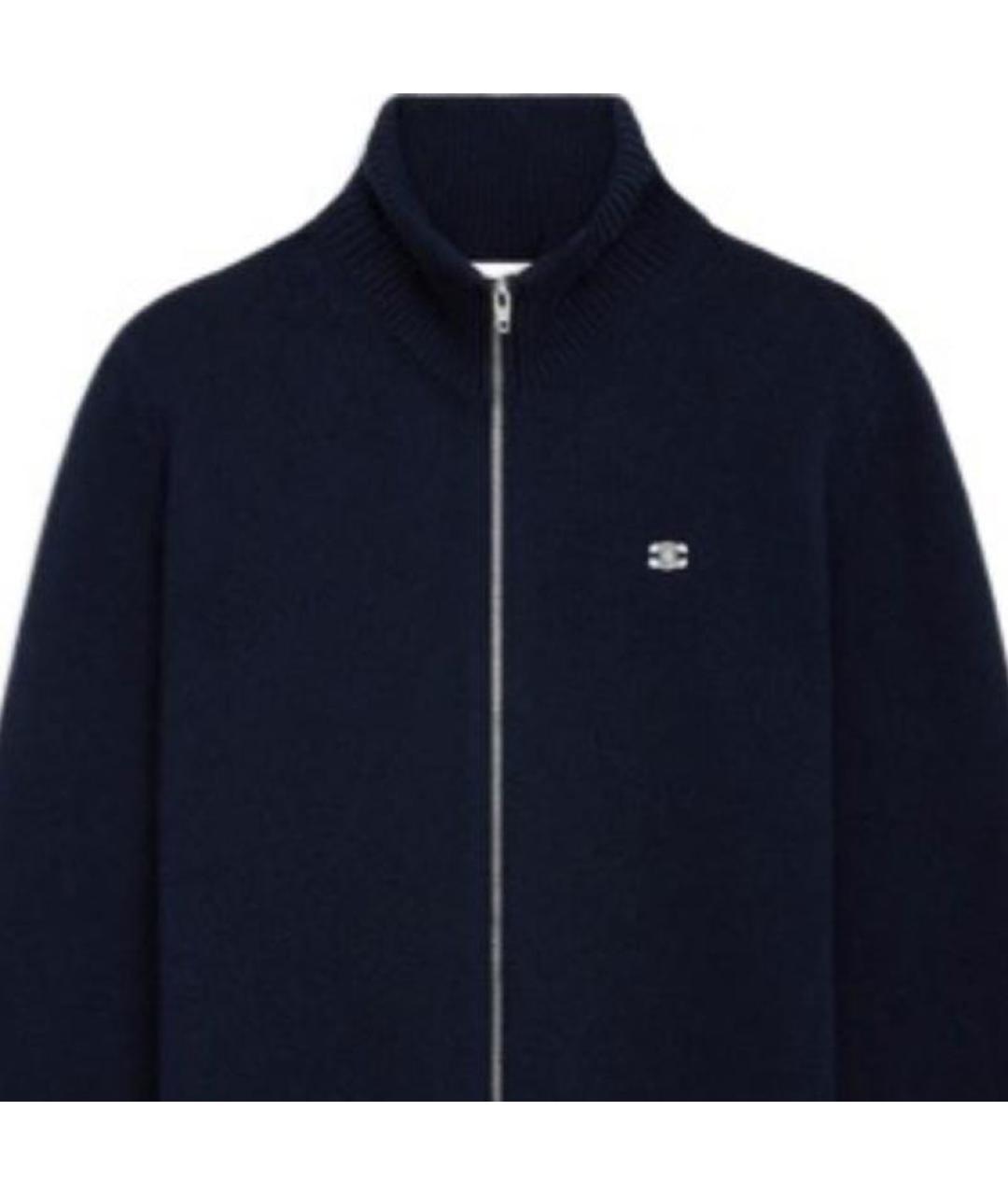 CELINE Темно-синий шерстяной джемпер / свитер, фото 5