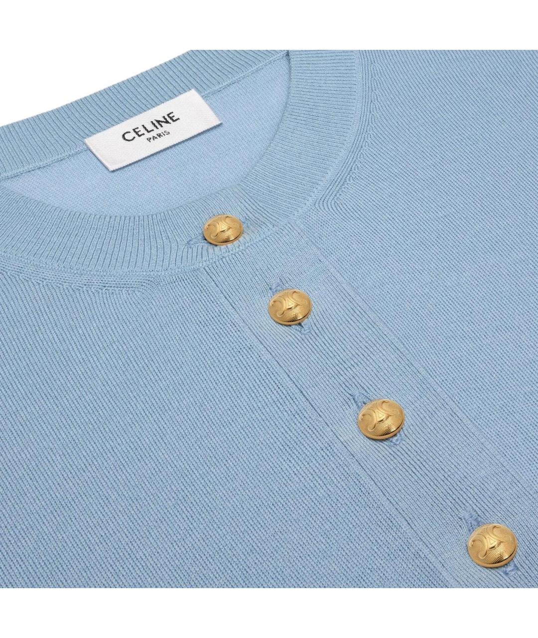 CELINE Синий шерстяной джемпер / свитер, фото 3
