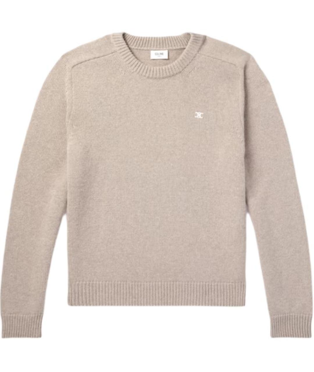 CELINE Бежевый шерстяной джемпер / свитер, фото 1