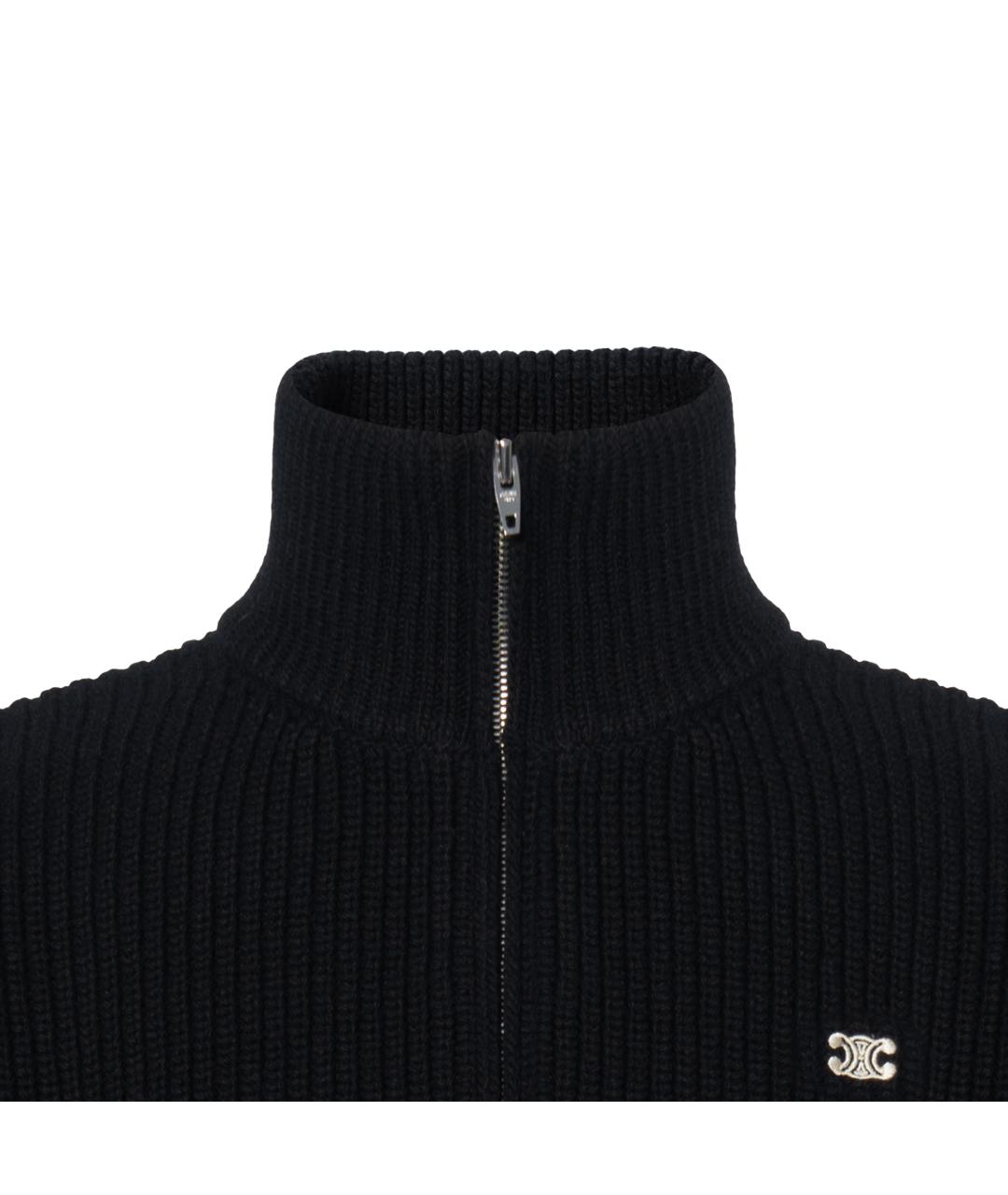 CELINE Черный шерстяной джемпер / свитер, фото 8