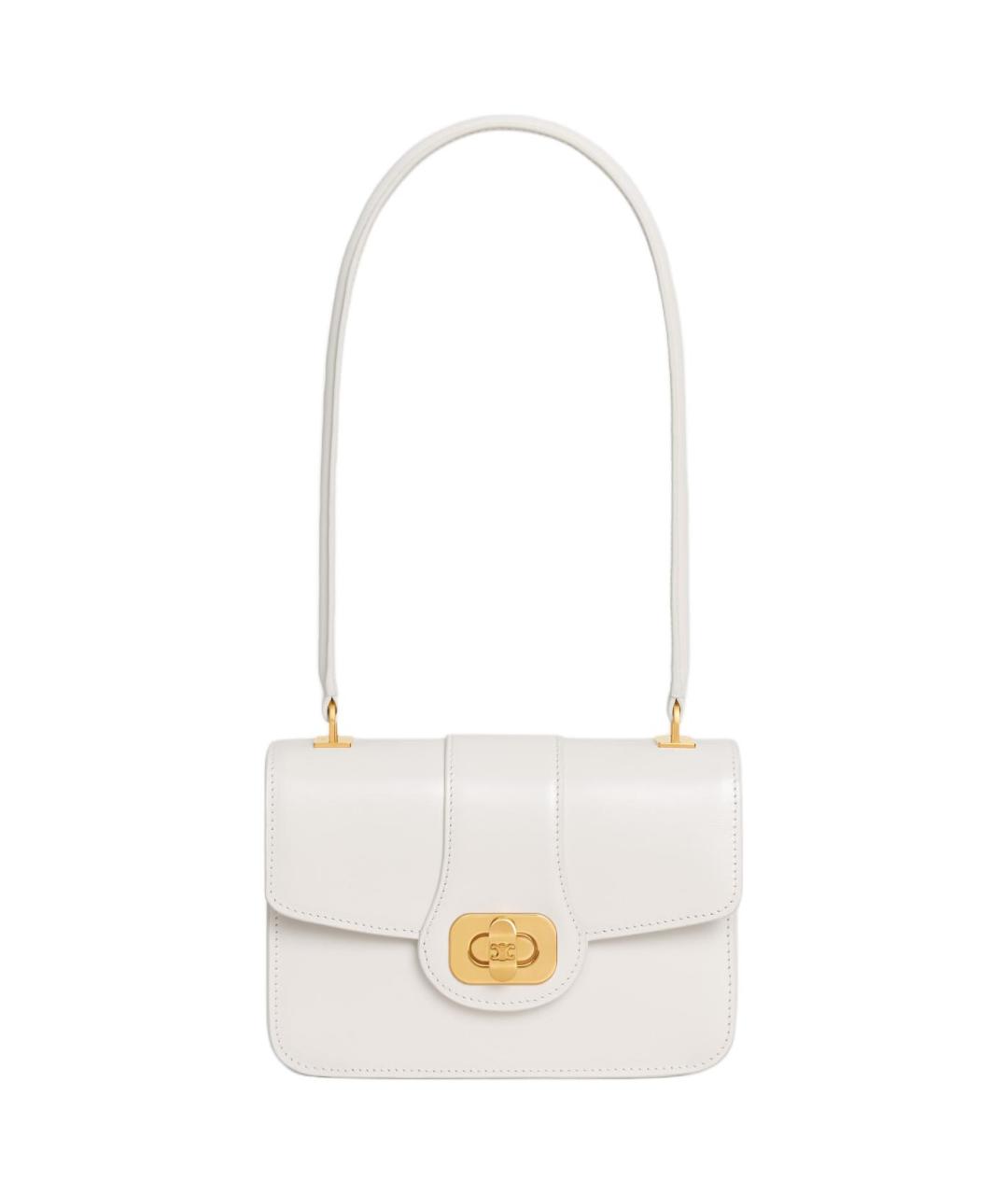 CELINE Белая кожаная сумка через плечо, фото 1