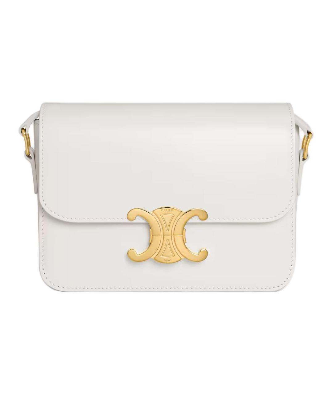 CELINE Белая кожаная сумка через плечо, фото 1