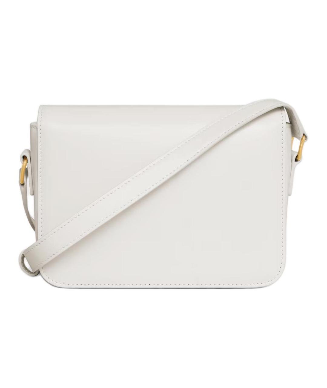 CELINE Белая кожаная сумка через плечо, фото 3
