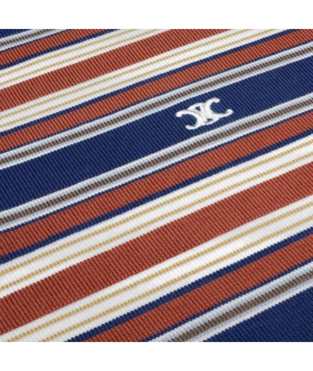 CELINE Мульти хлопковое поло с длинным рукавом, фото 4