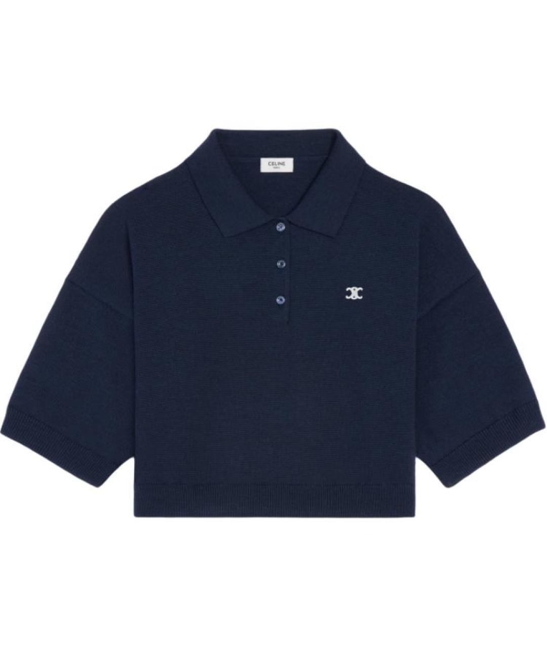 CELINE Темно-синий шерстяной джемпер / свитер, фото 1