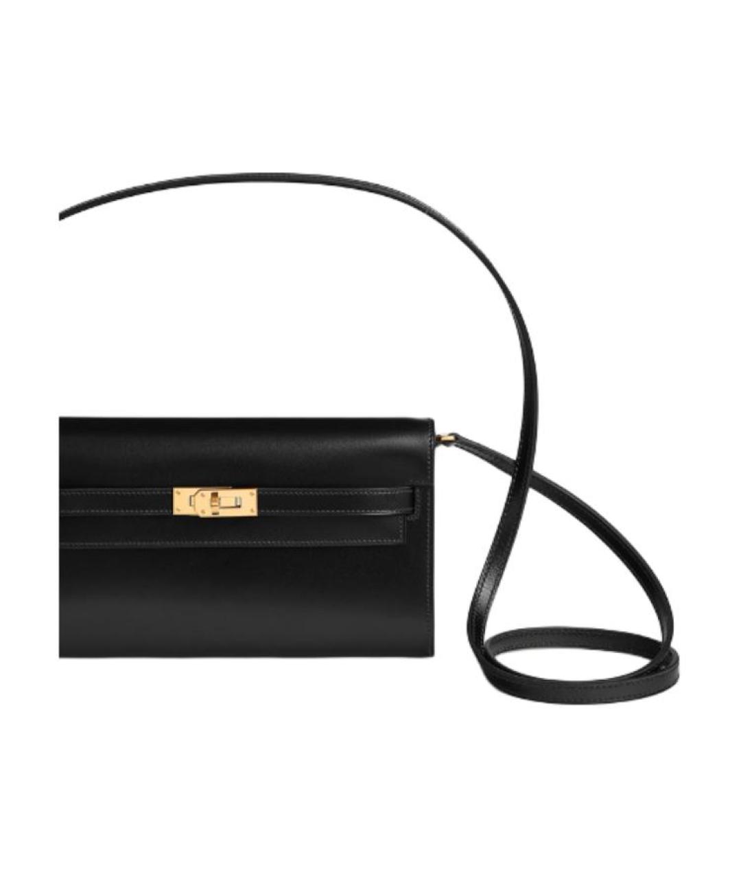 HERMES Черный кожаный кошелек, фото 4