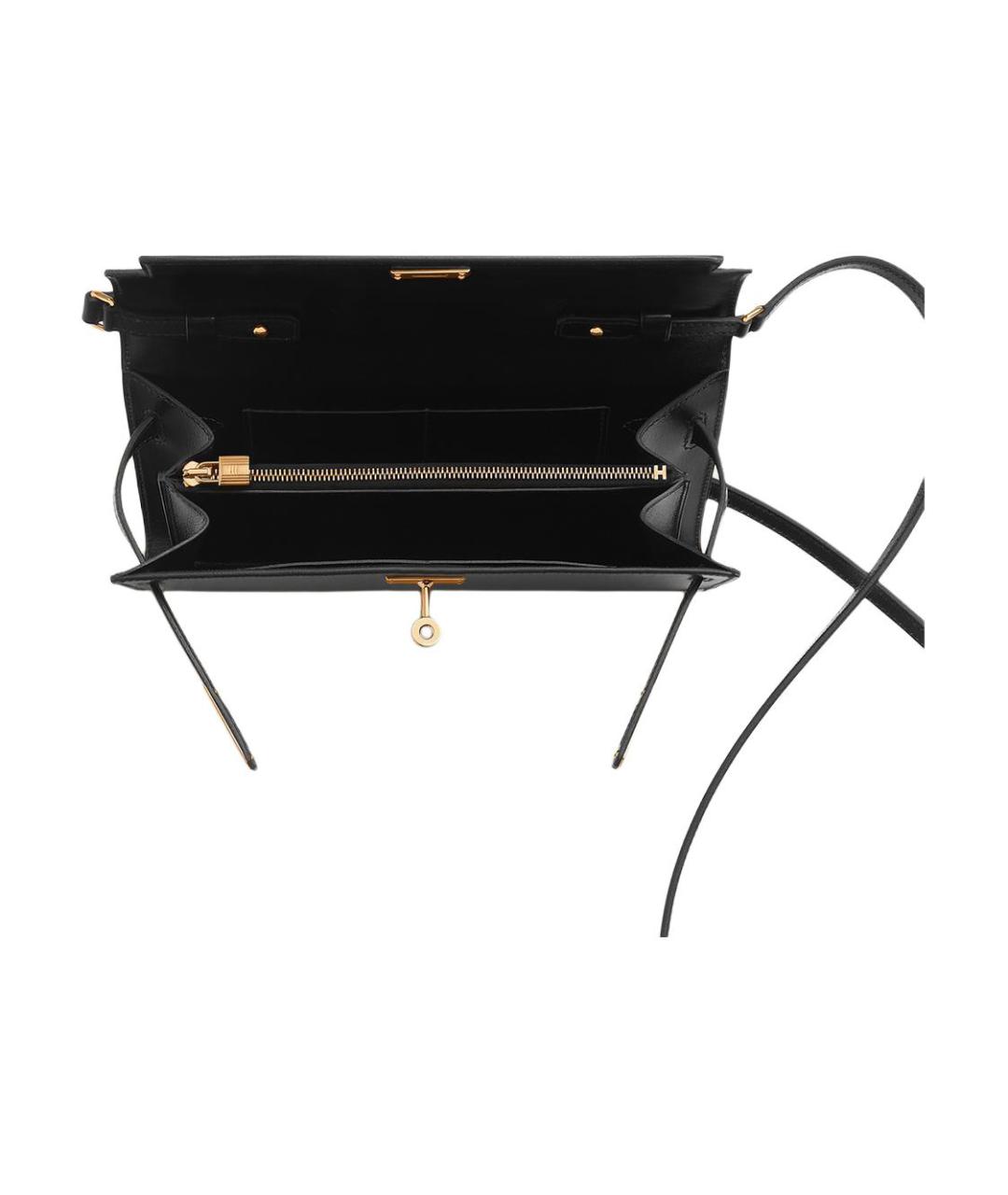 HERMES Черный кожаный кошелек, фото 3