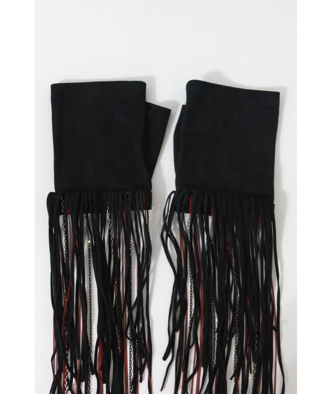 CHANEL Черные шерстяные митенки, фото 3