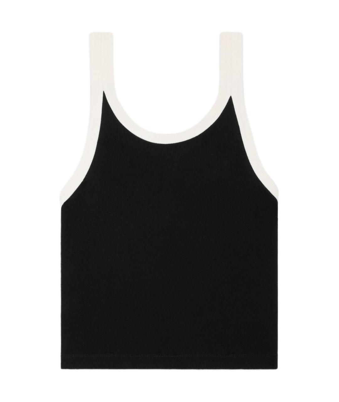 CELINE Черная хлопковая майка, фото 2