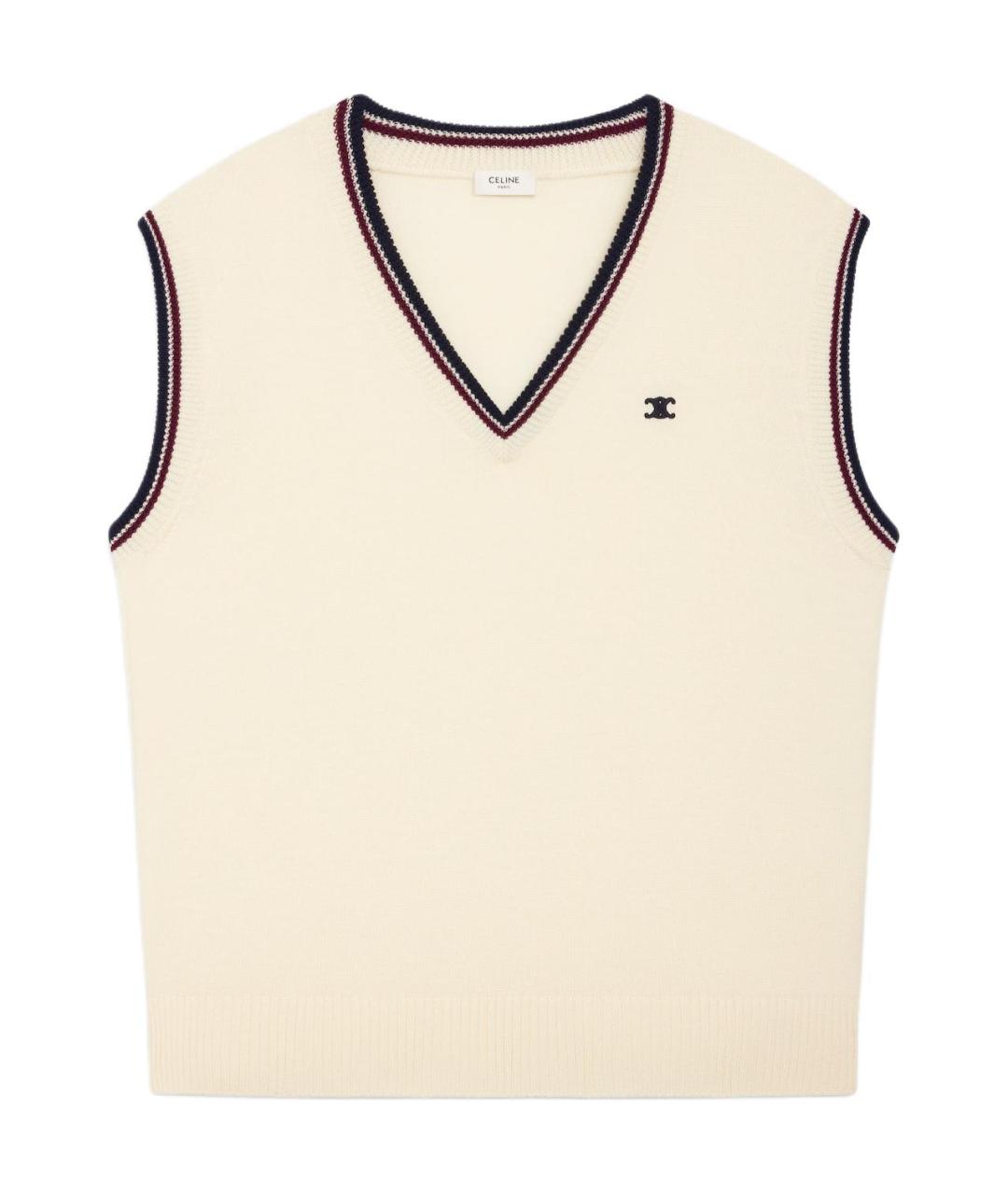 CELINE Бежевая шерстяная жилетка, фото 1