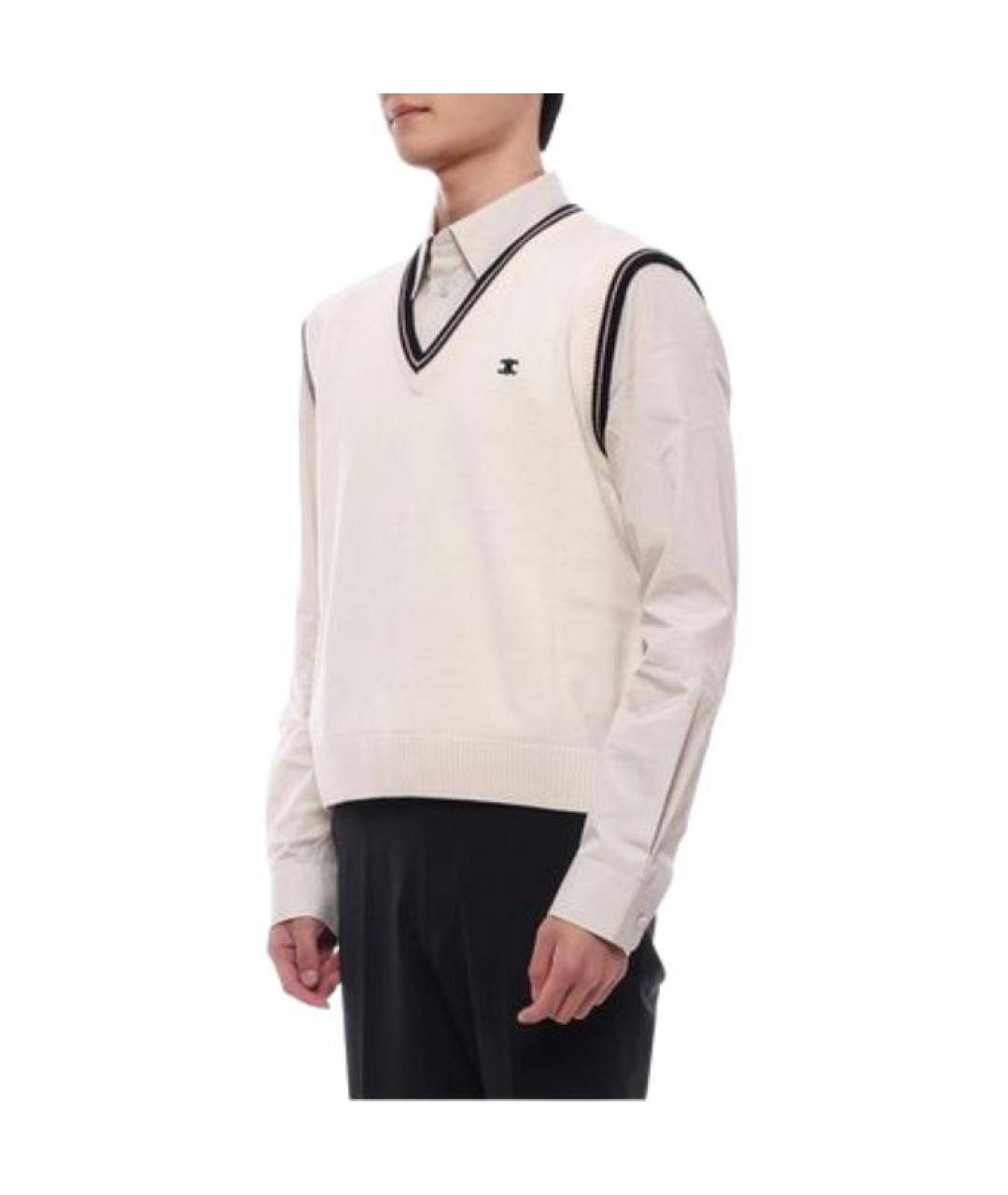 CELINE Бежевая шерстяная жилетка, фото 4