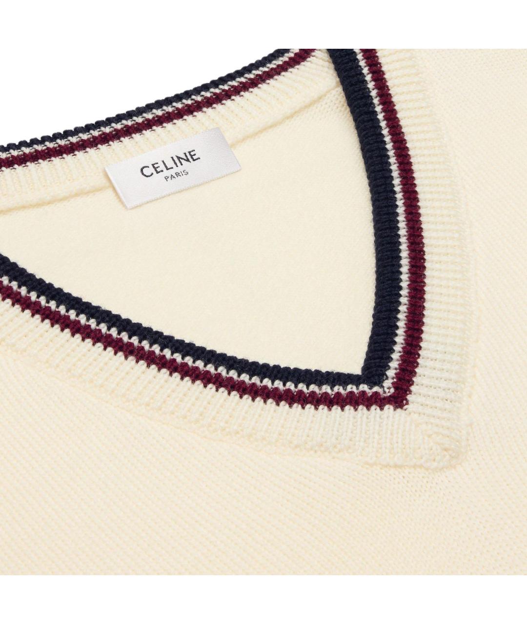 CELINE Бежевая шерстяная жилетка, фото 5