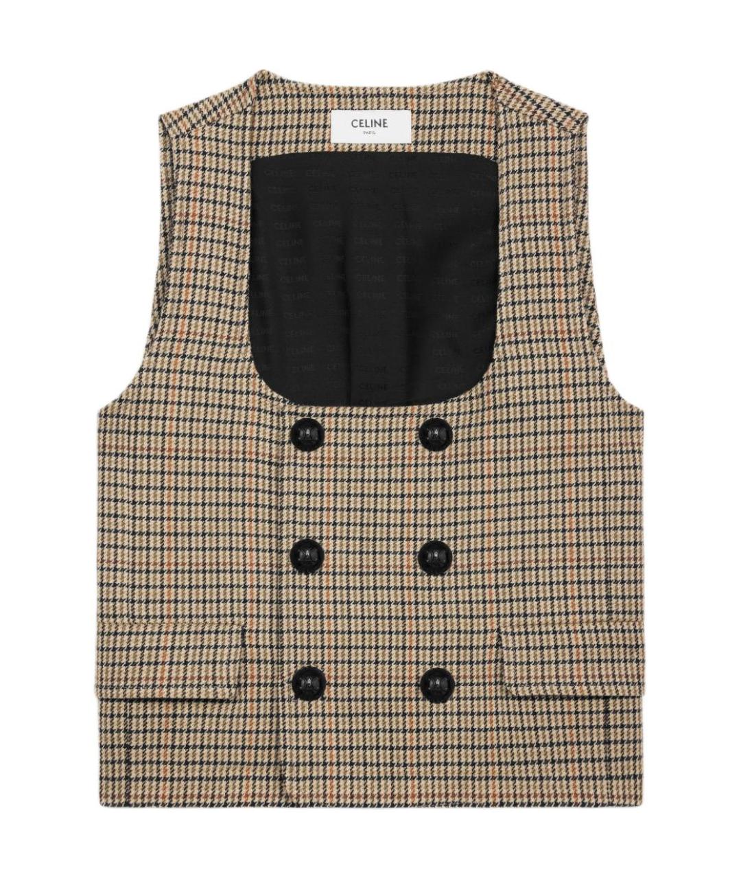 CELINE Мульти шерстяной жилет, фото 1