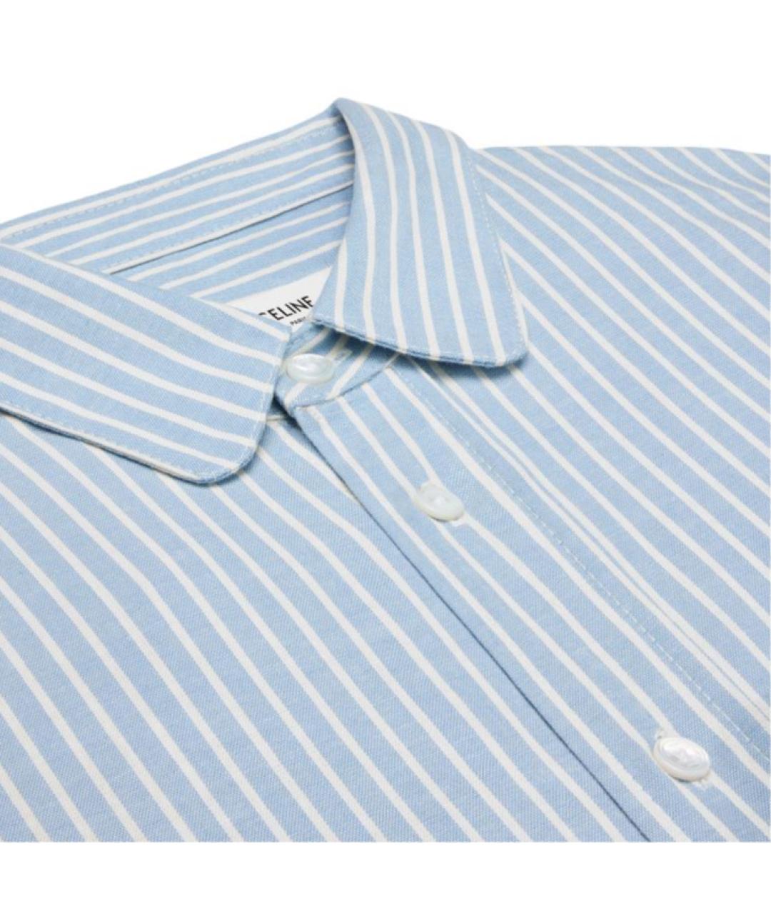 CELINE Голубая хлопковая рубашка, фото 3