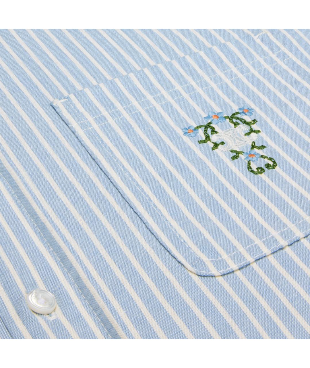 CELINE Голубая хлопковая рубашка, фото 4