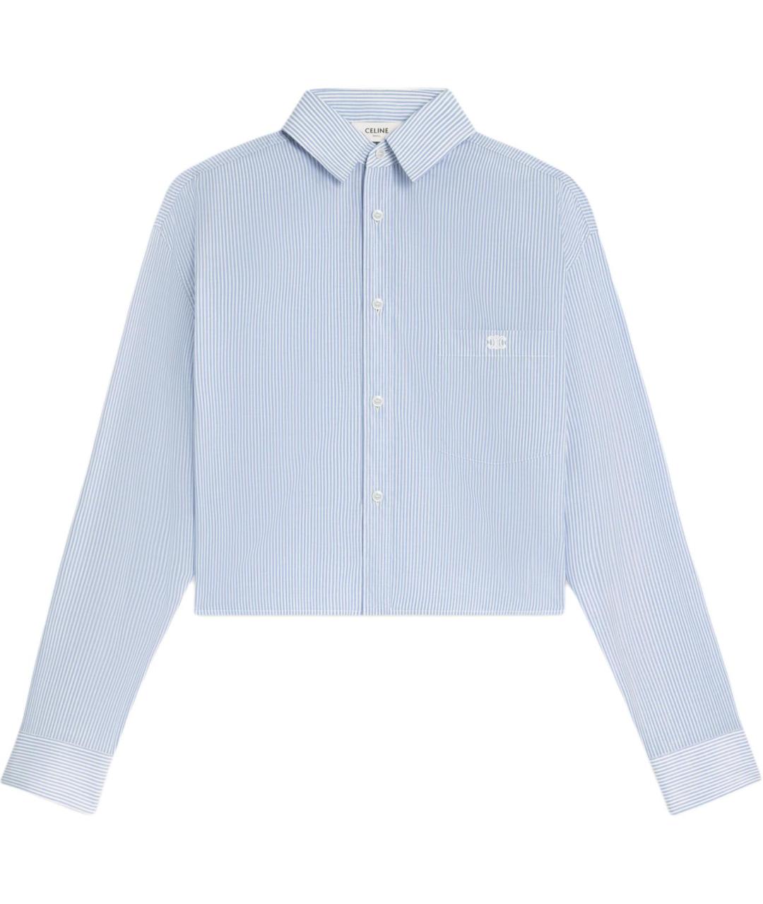 CELINE Голубая хлопковая рубашка, фото 1