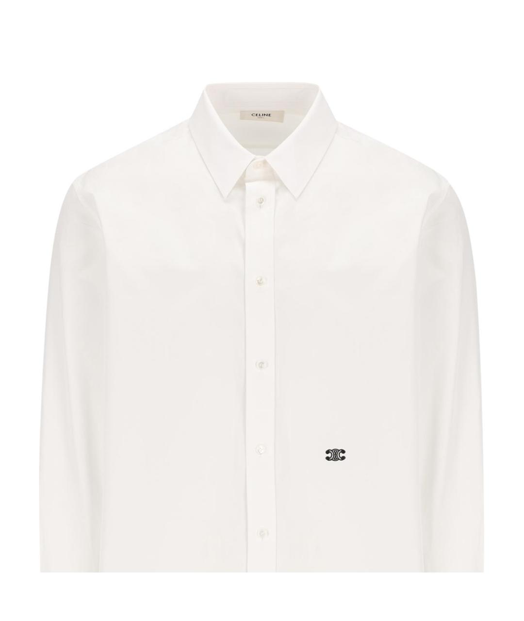 CELINE Белая хлопковая классическая рубашка, фото 5