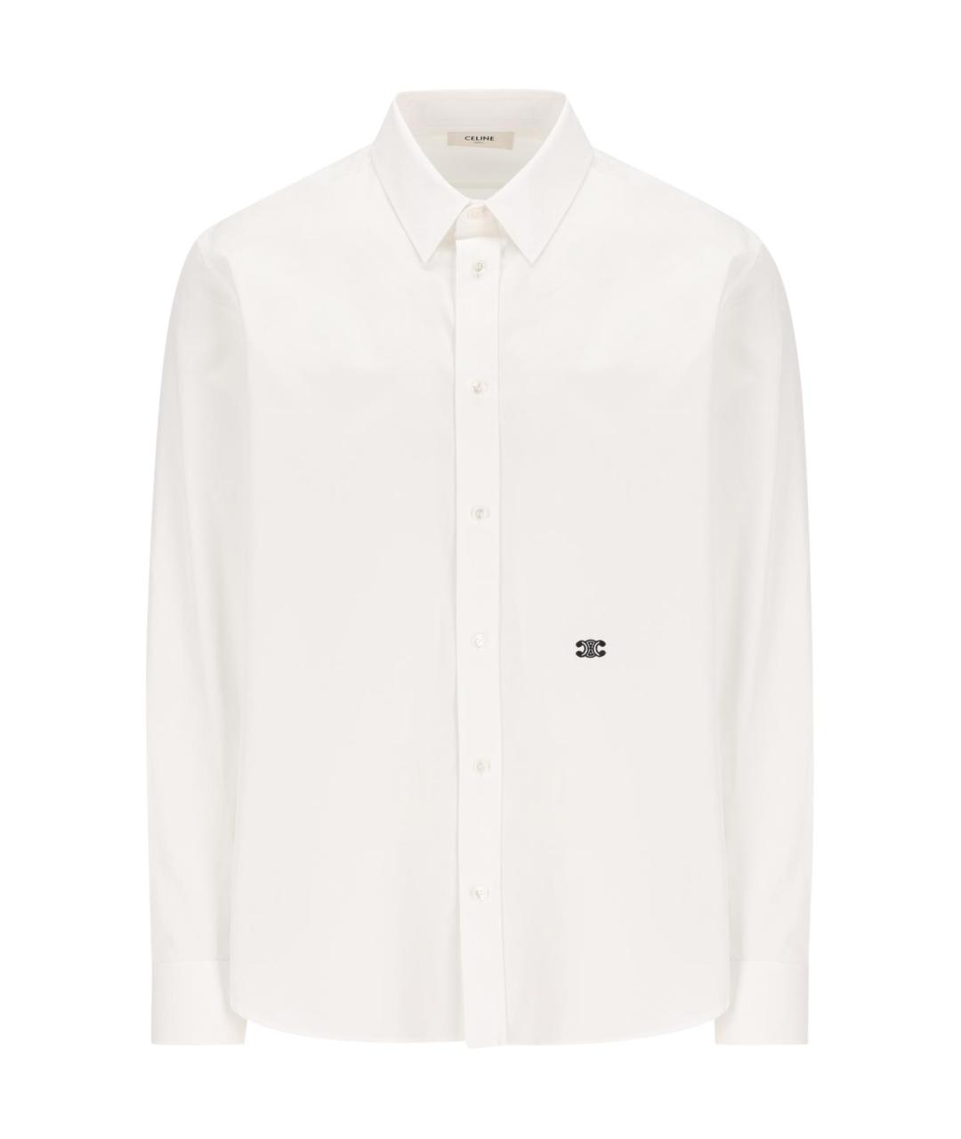 CELINE Белая хлопковая классическая рубашка, фото 1