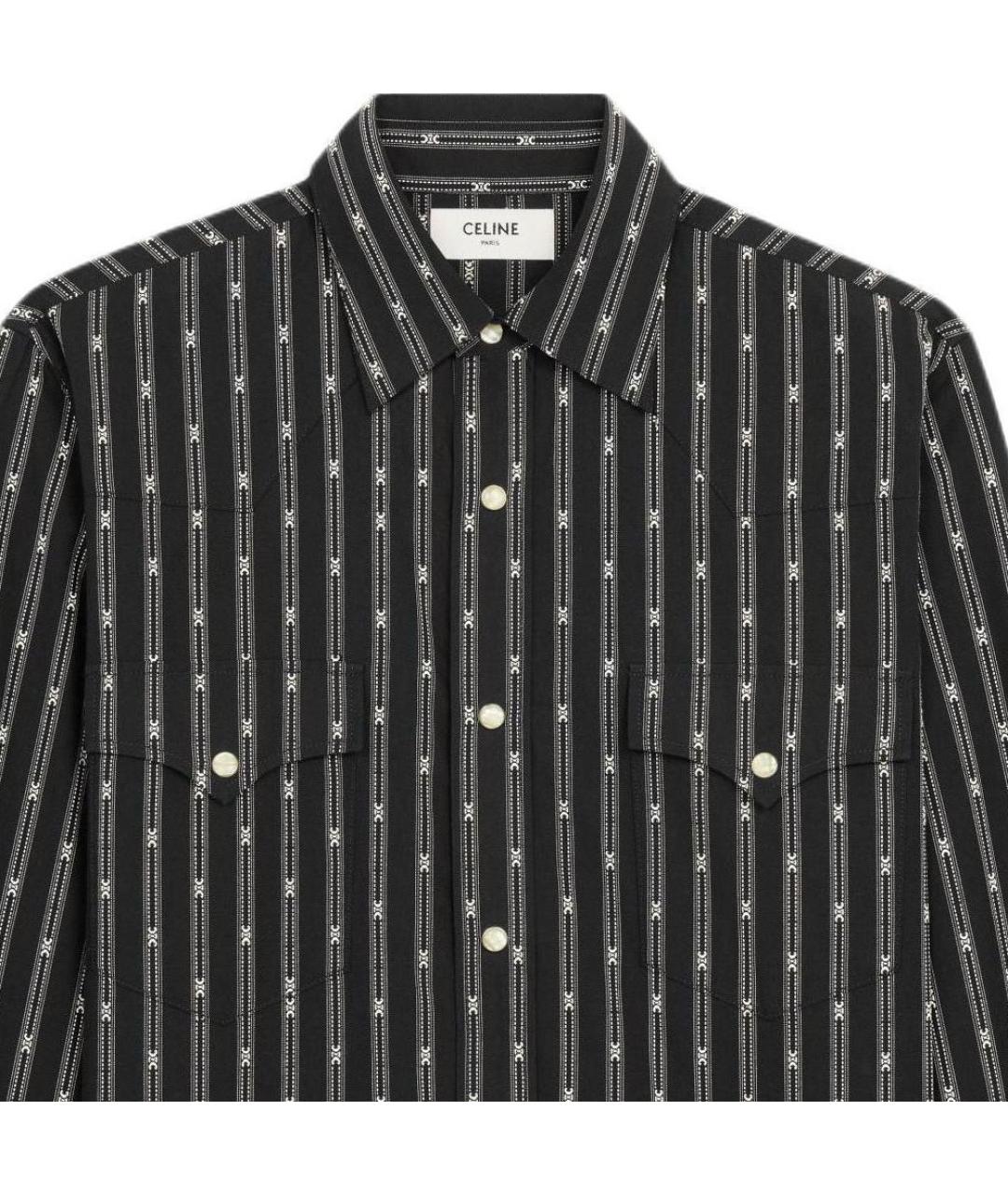 CELINE Черная хлопковая кэжуал рубашка, фото 4