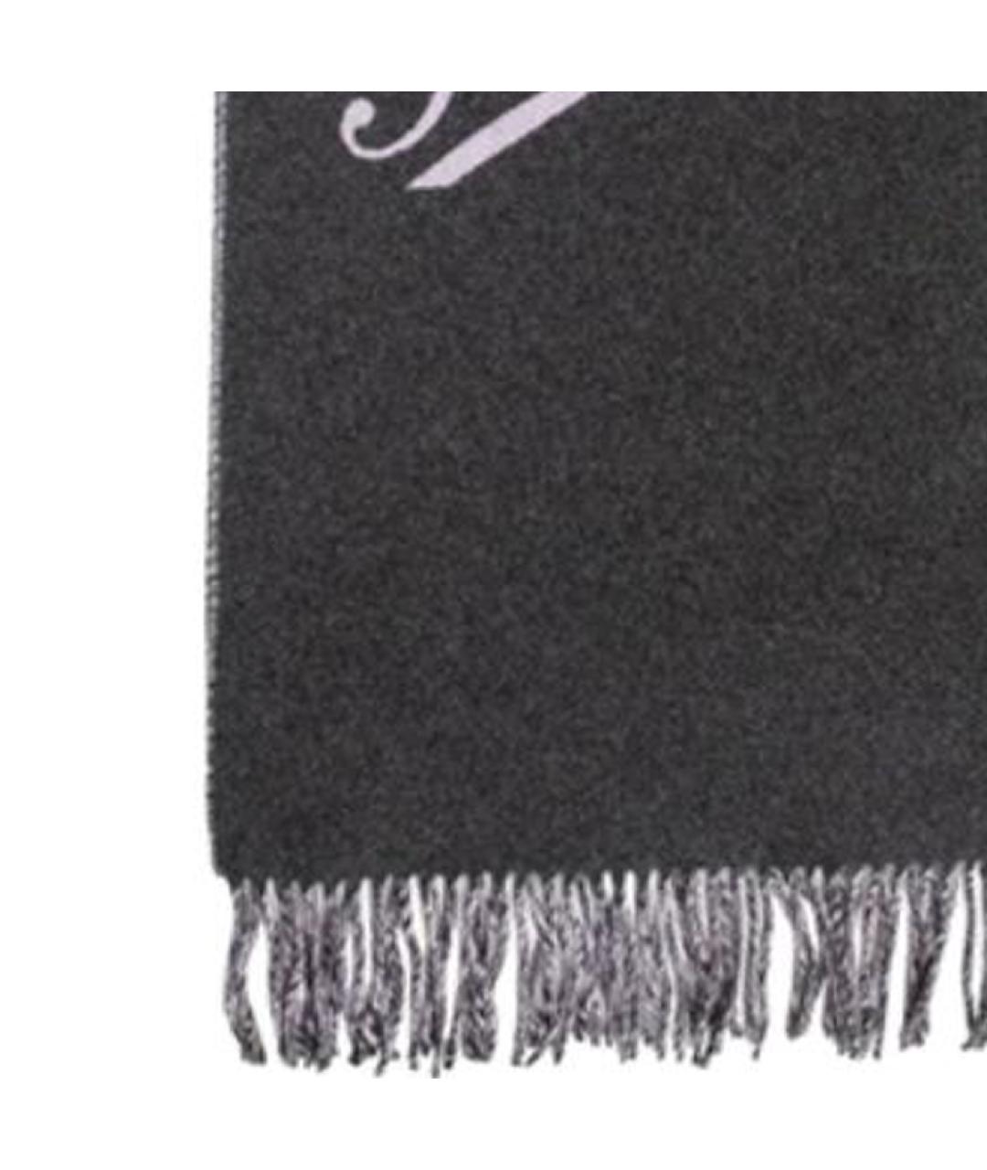 GUCCI Серый шерстяной шарф, фото 2