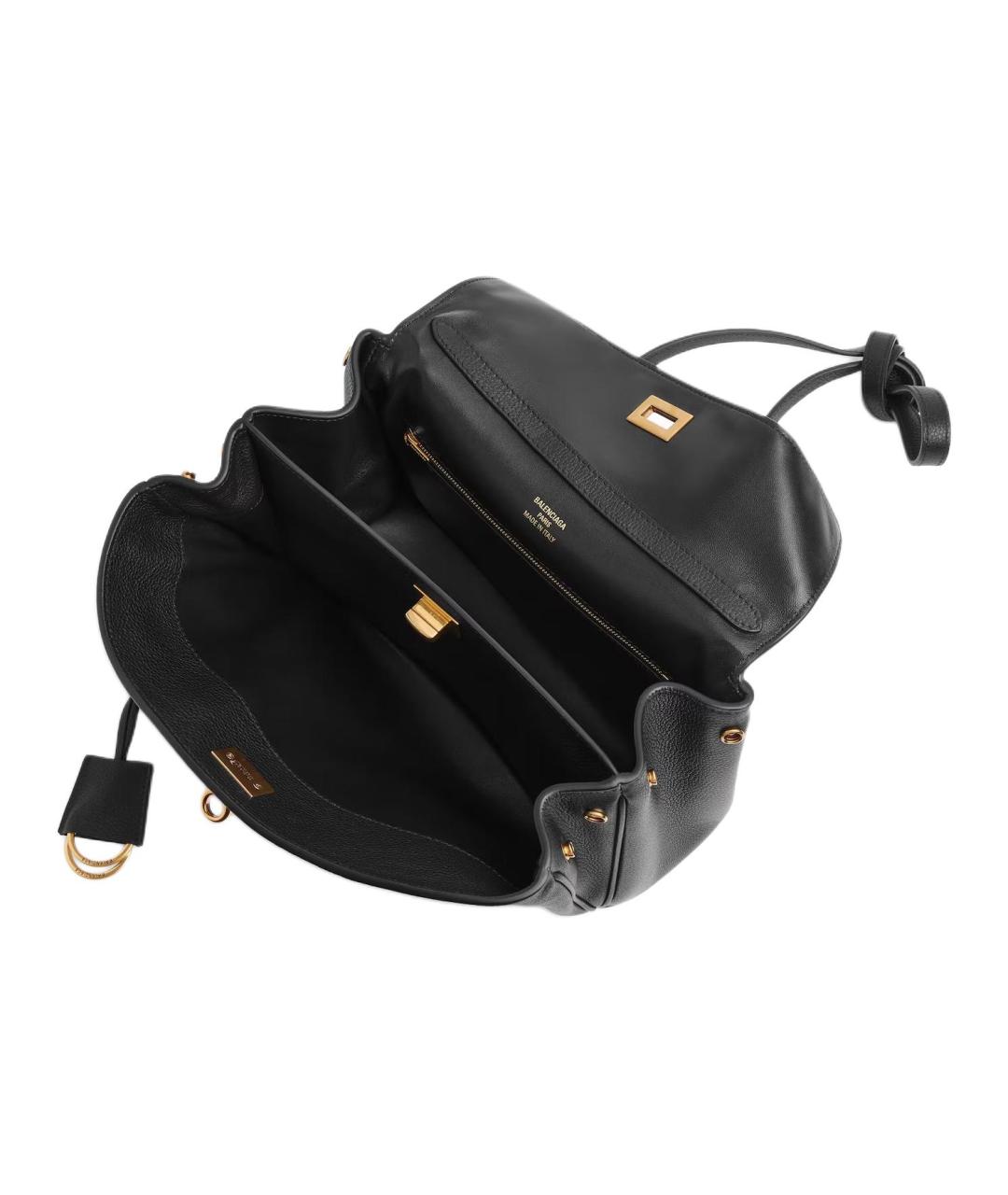 BALENCIAGA Черная кожаная сумка через плечо, фото 4