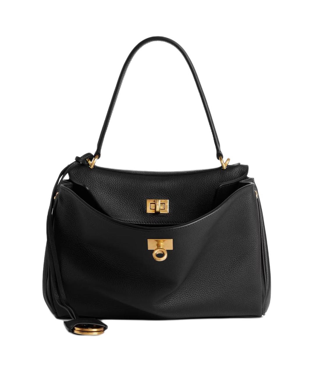 BALENCIAGA Черная кожаная сумка через плечо, фото 1