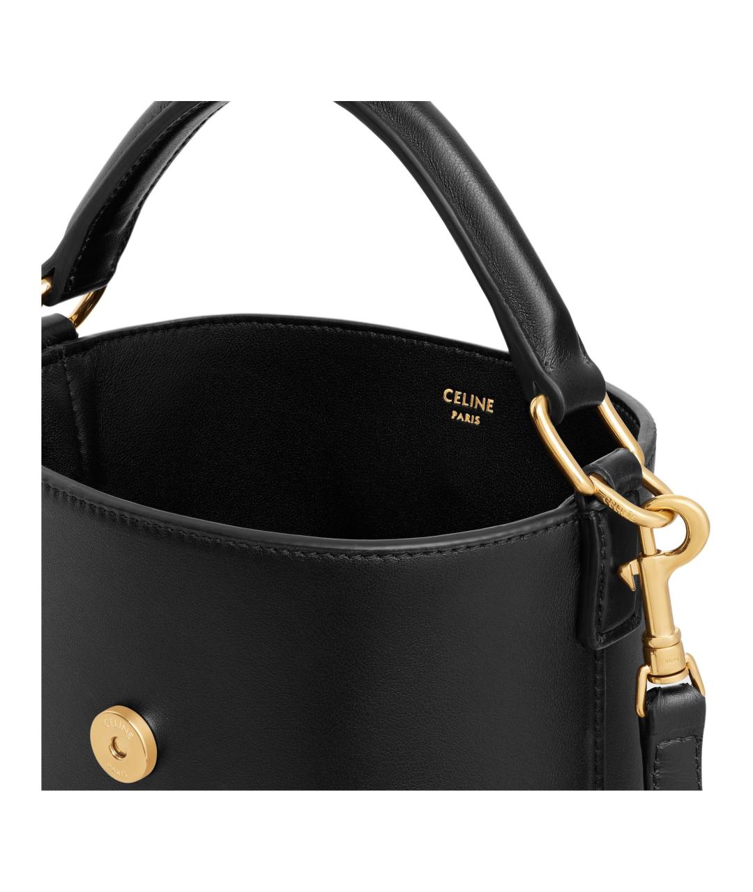 CELINE Черная кожаная сумка через плечо, фото 4