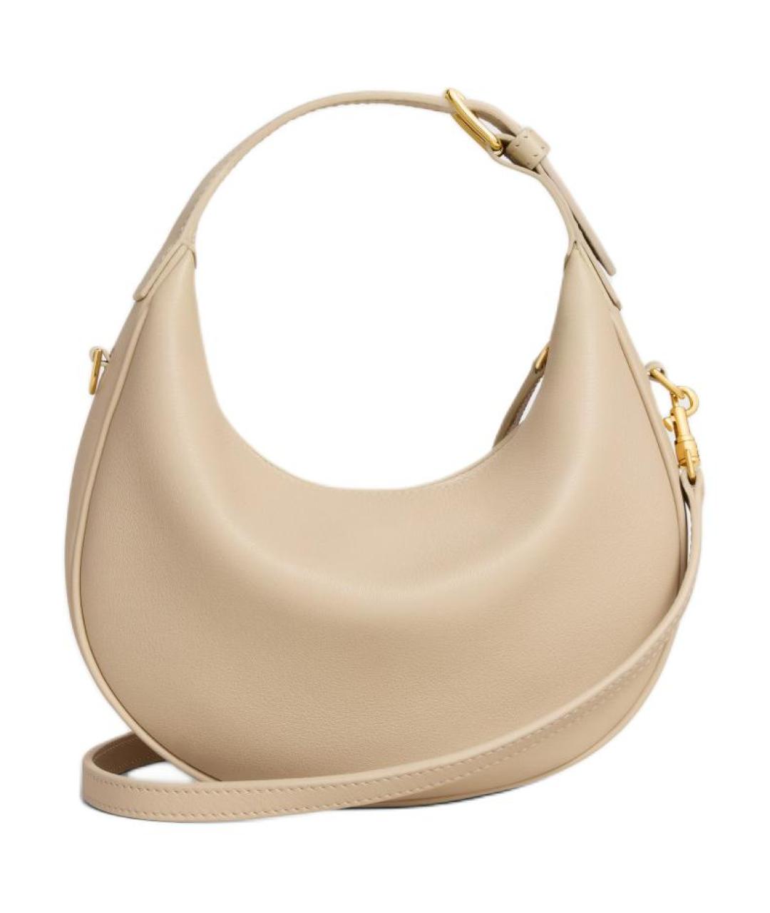 CELINE Бежевая кожаная сумка через плечо, фото 3