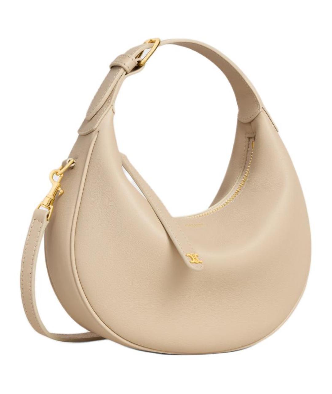 CELINE Бежевая кожаная сумка через плечо, фото 2