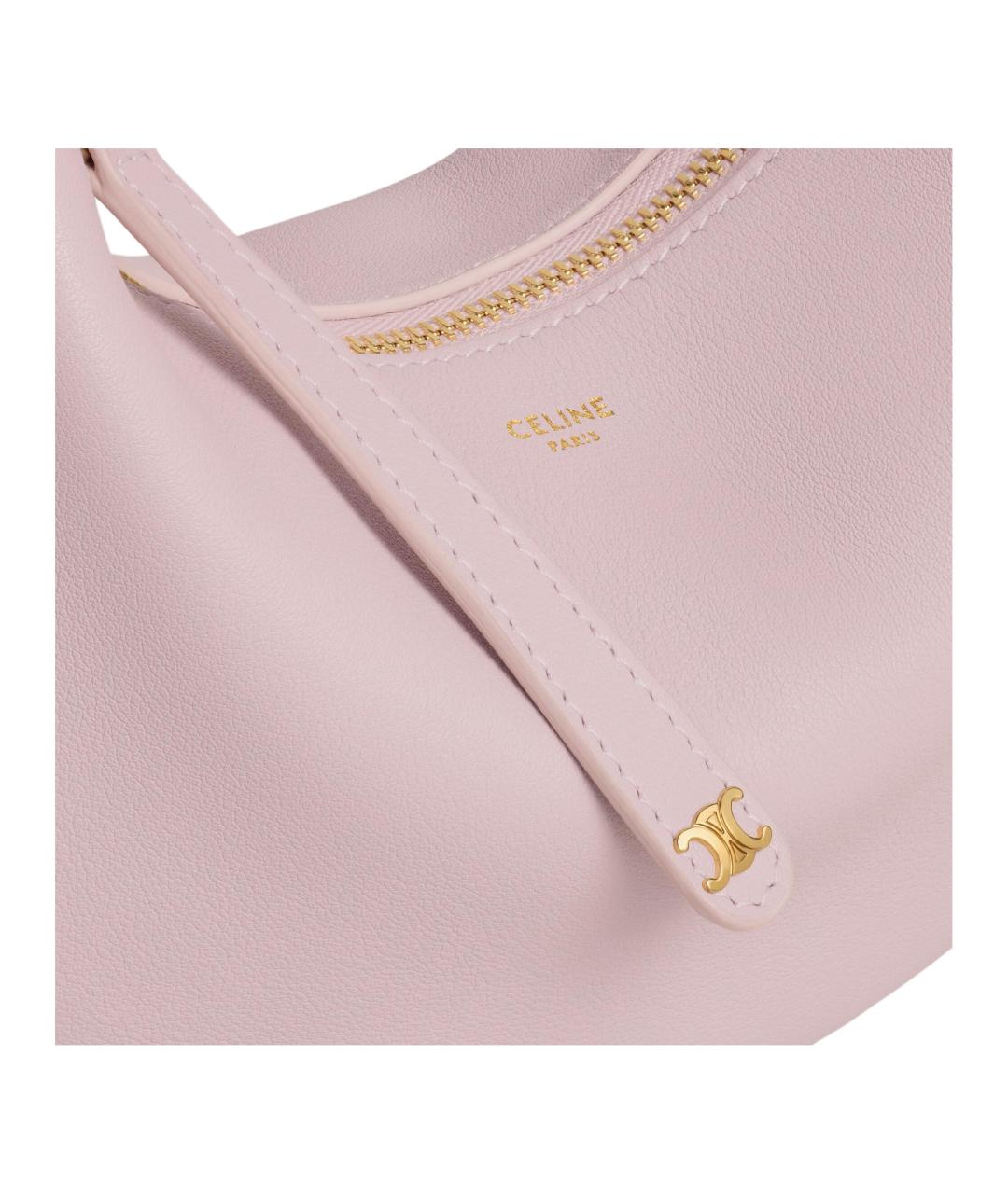 CELINE Розовая кожаная сумка через плечо, фото 4