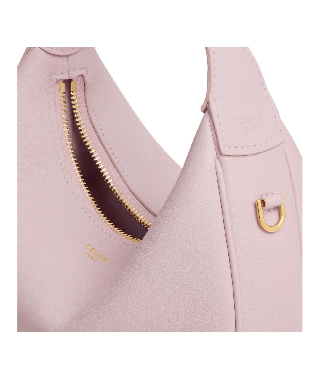 CELINE Розовая кожаная сумка через плечо, фото 5