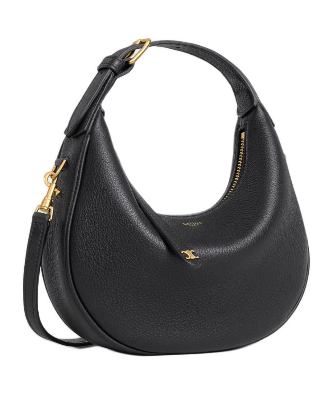 CELINE Черная кожаная сумка через плечо, фото 2