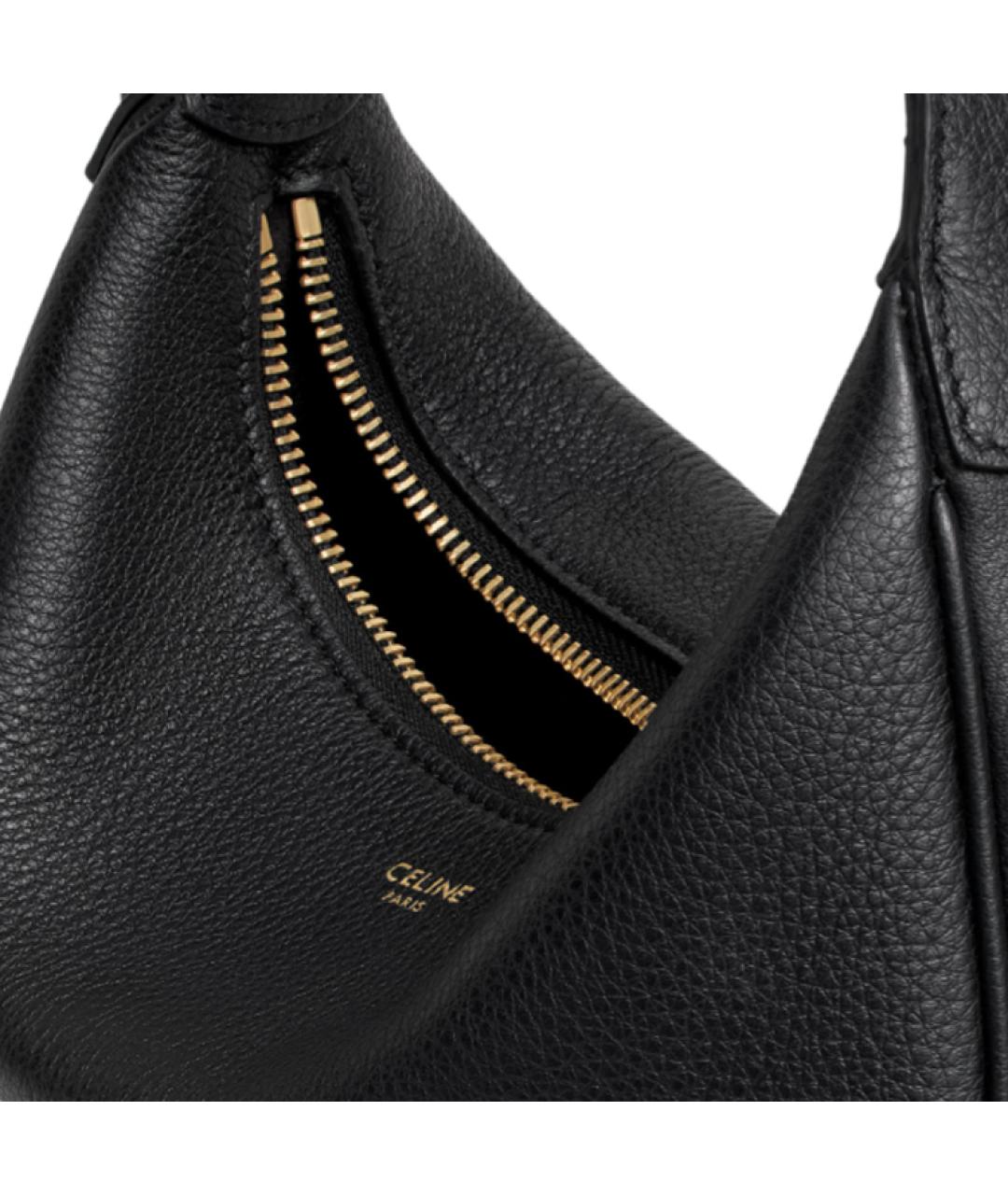 CELINE Черная кожаная сумка через плечо, фото 4