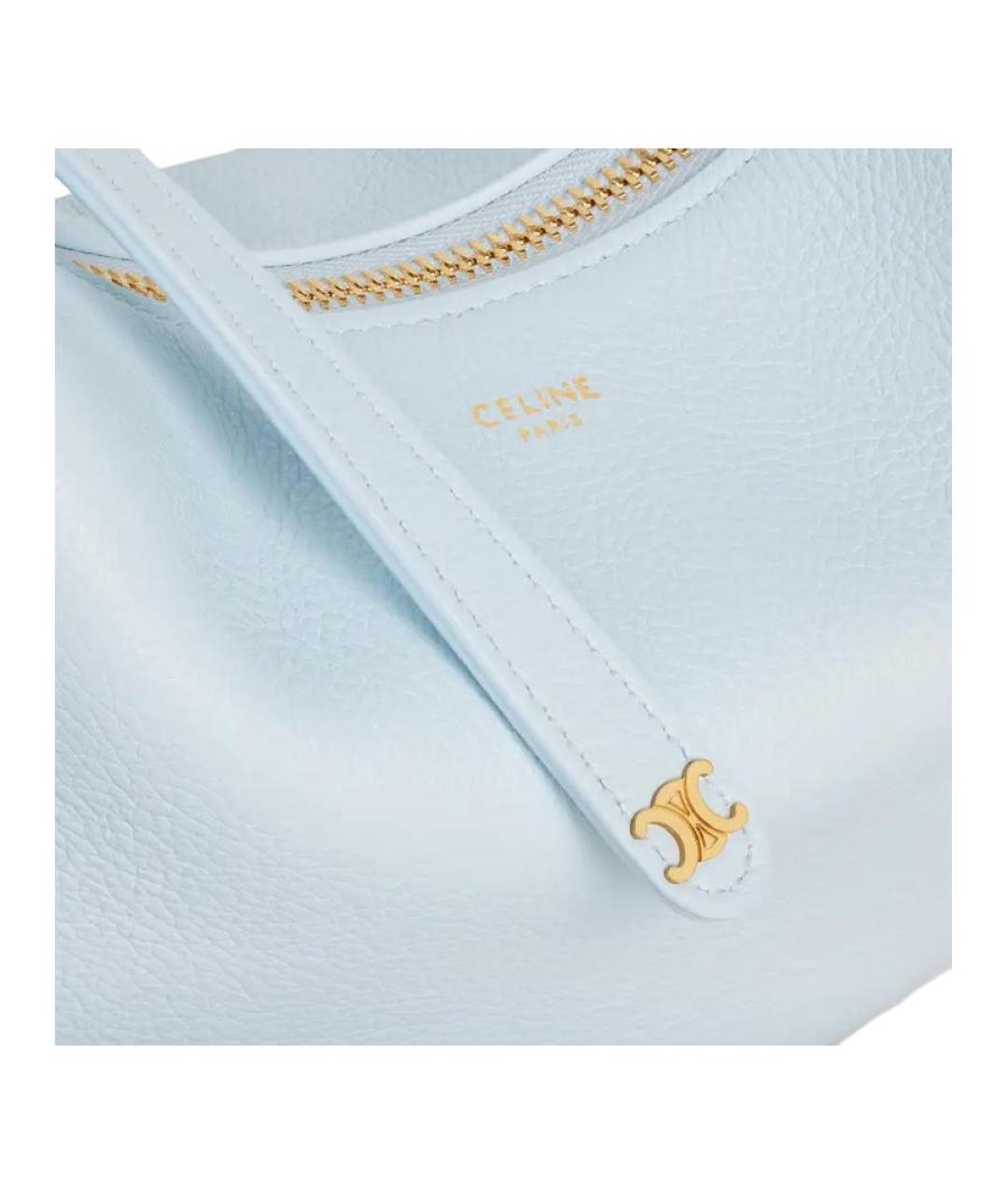 CELINE Голубая кожаная сумка через плечо, фото 4