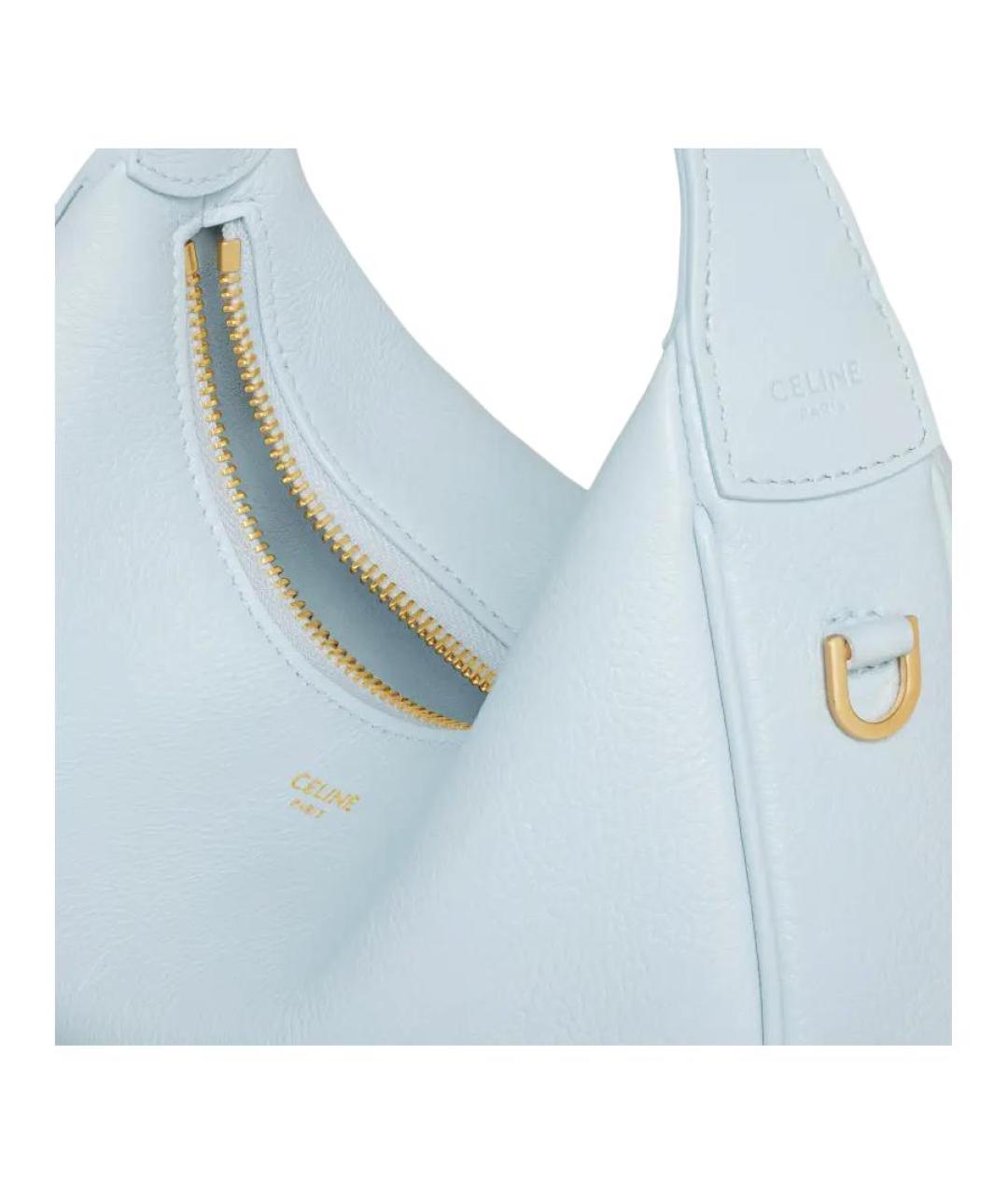 CELINE Голубая кожаная сумка через плечо, фото 5
