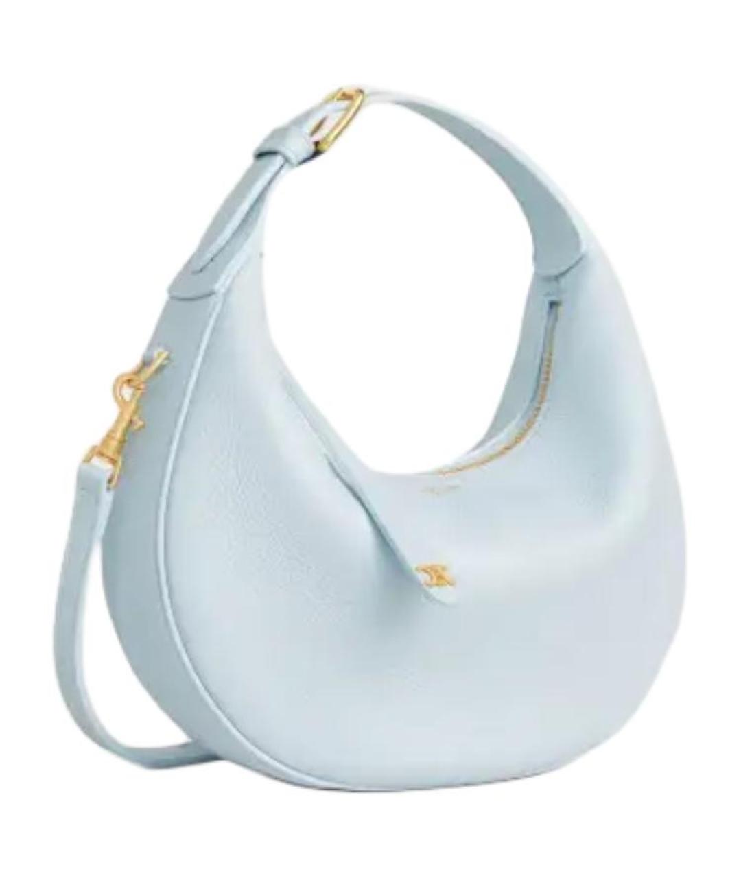 CELINE Голубая кожаная сумка через плечо, фото 2