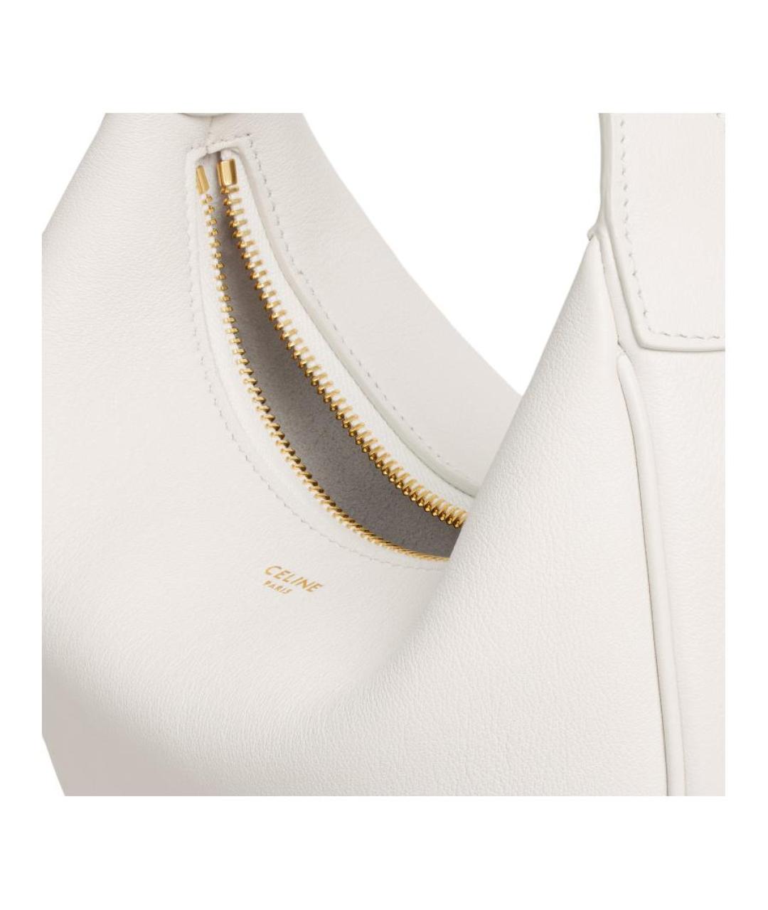 CELINE Белая кожаная сумка через плечо, фото 4