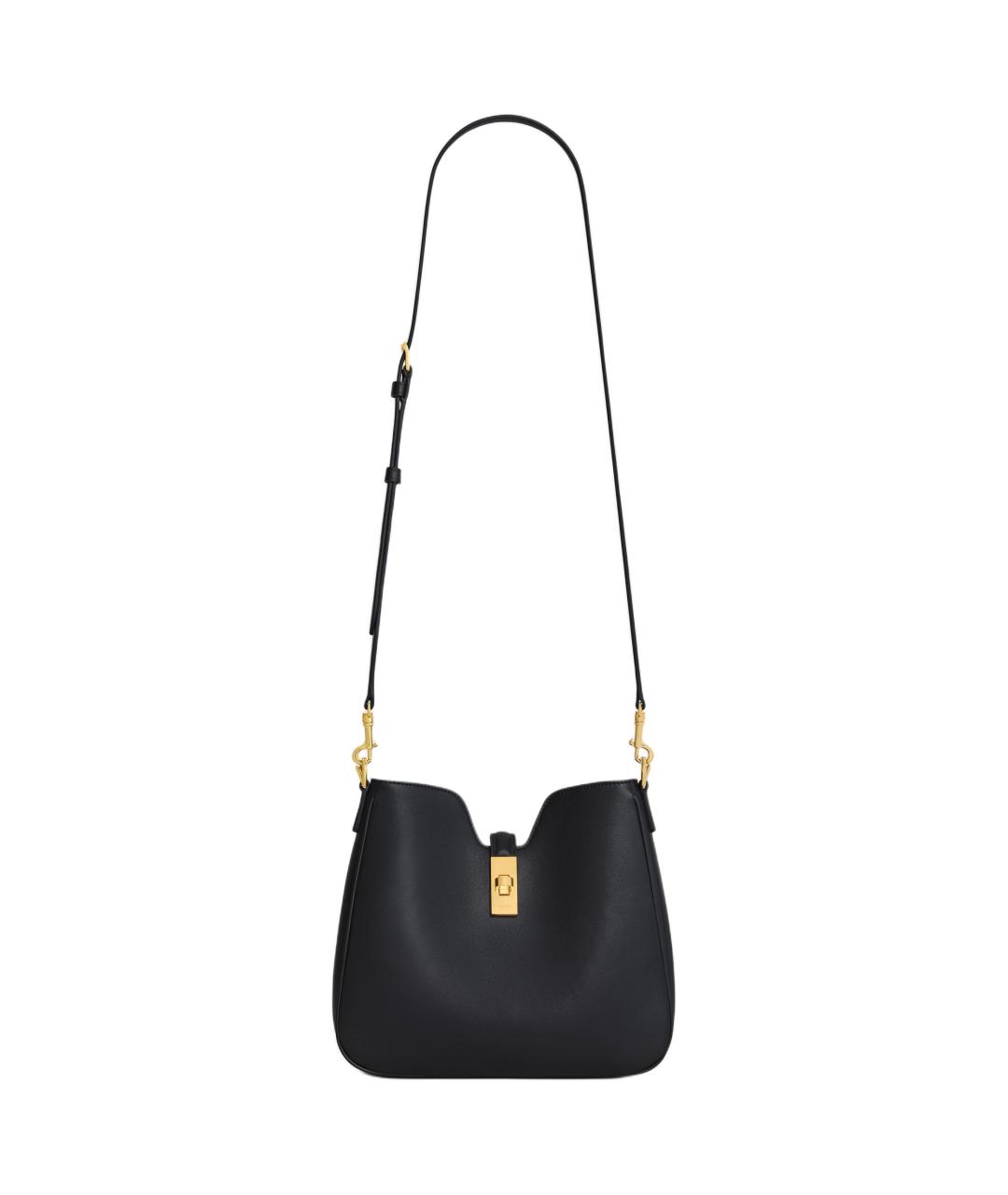 CELINE Черная кожаная сумка через плечо, фото 2