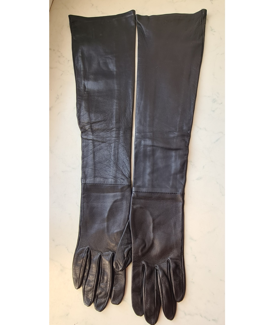CHRISTIAN DIOR PRE-OWNED Черные кожаные перчатки, фото 9