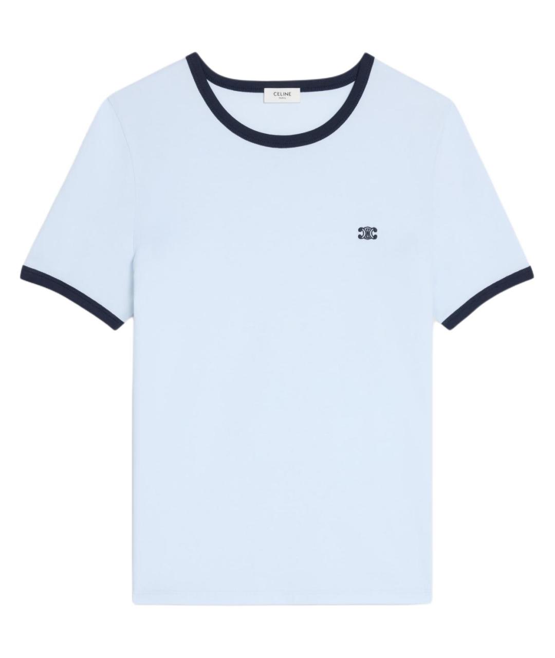 CELINE Голубая хлопковая футболка, фото 1