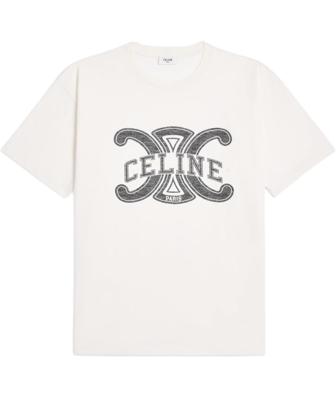 CELINE Белая хлопковая футболка, фото 1