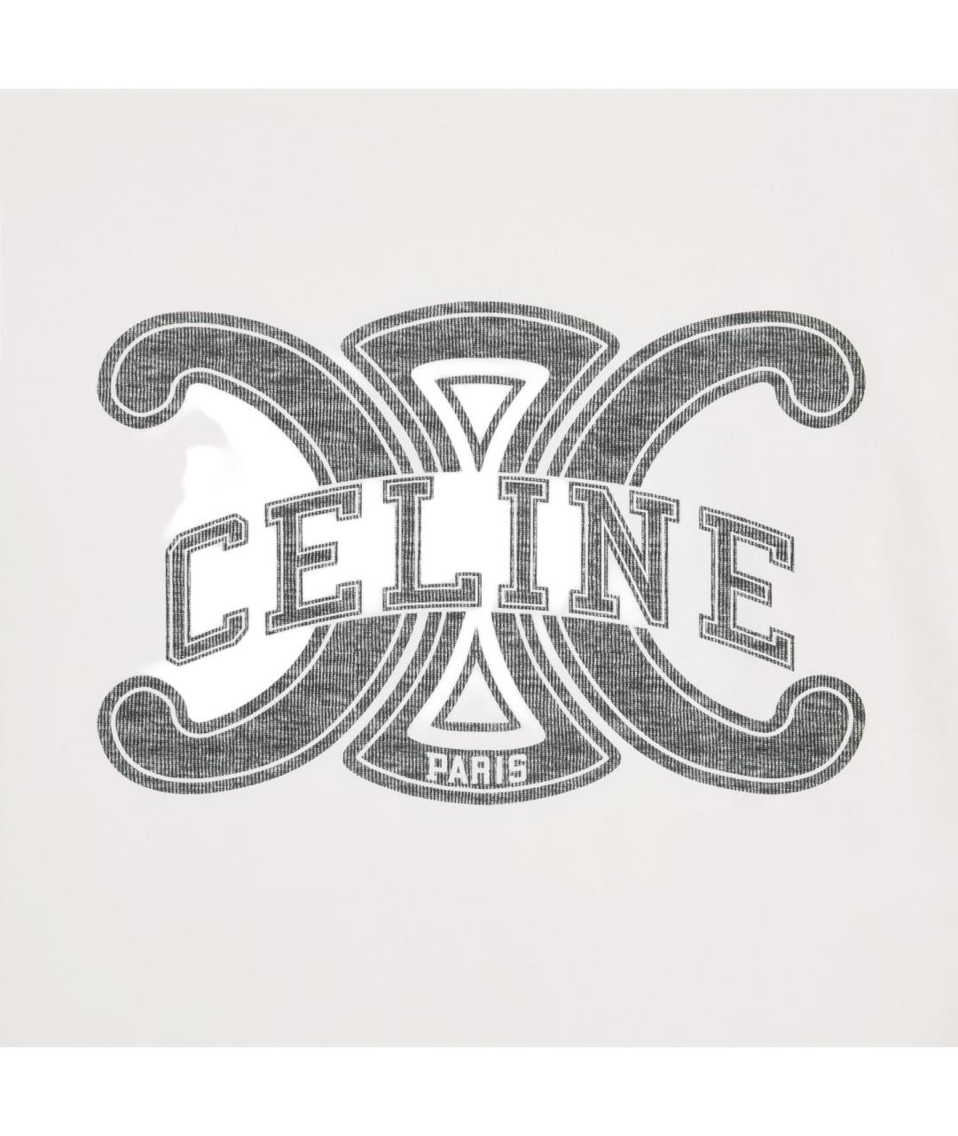 CELINE Белая хлопковая футболка, фото 6