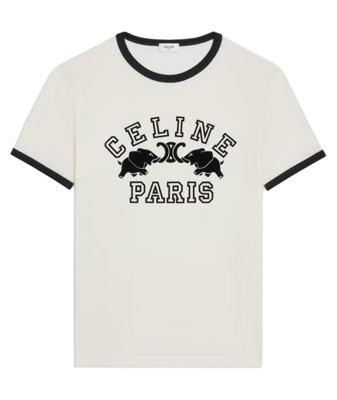 CELINE Белая хлопковая футболка, фото 1