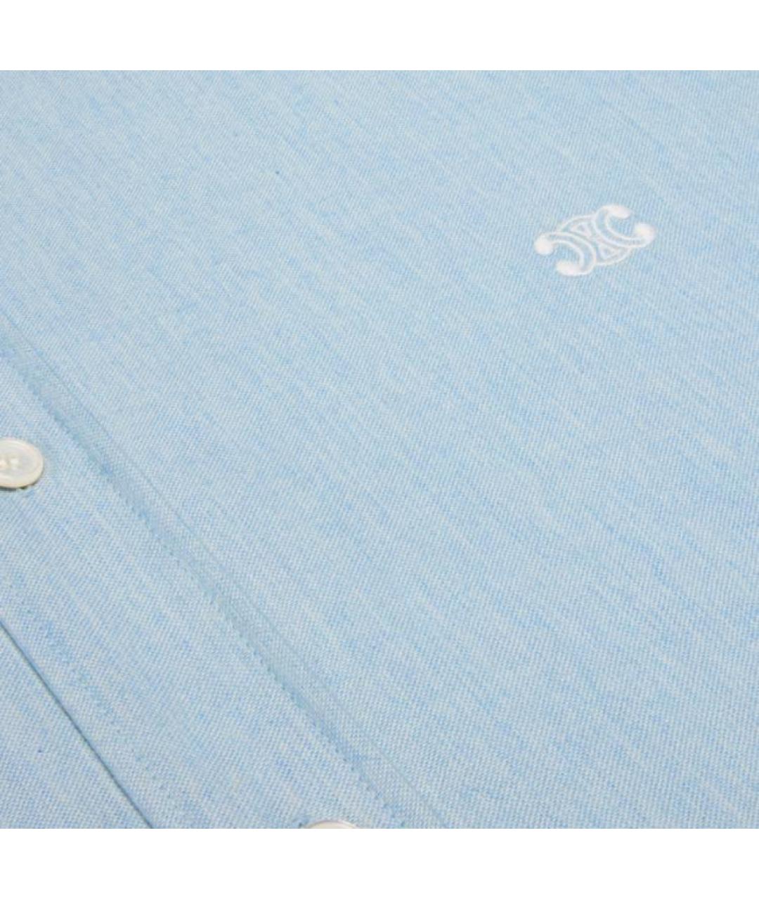 CELINE Синяя хлопковая классическая рубашка, фото 4