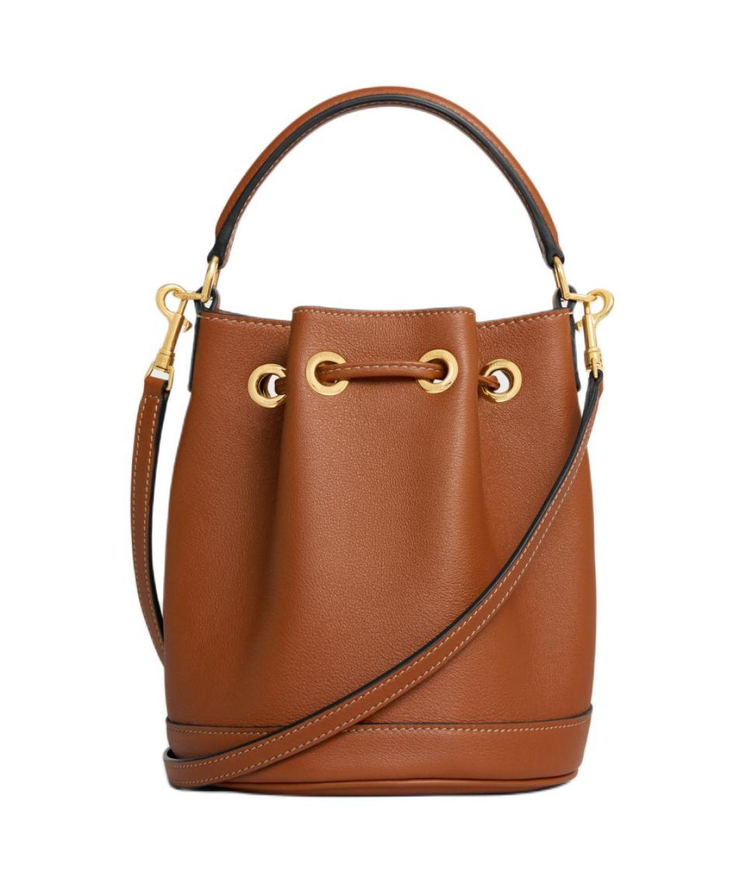 CELINE Коричневая кожаная сумка через плечо, фото 3